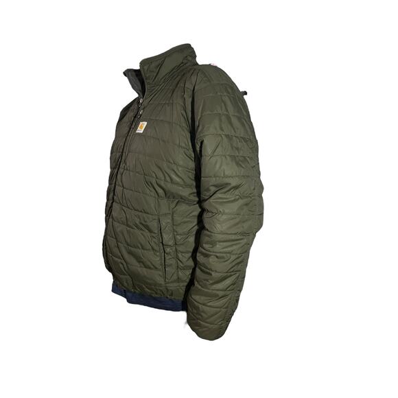 Carhartt Men’s Olive Green Puffer Jacket - Size 2XL - Full Zip Nylon Shell - Picture 2 of 16